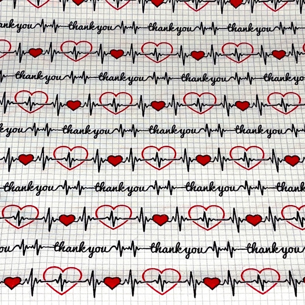 New 100% cotton “Thank You” Healthcare worker fabric